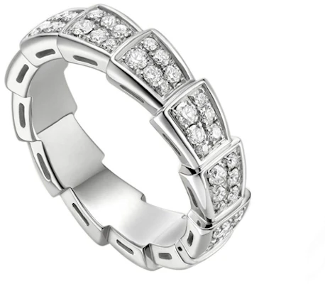 BVLGARI Serpenti Viper Full Diamond 18K White Gold Ring Unisex Couple Edition. AN857940 Purchase BVLGARI Serpenti Viper Full Diamond 18K White Gold Ring Unisex Couple Edition. AN857940