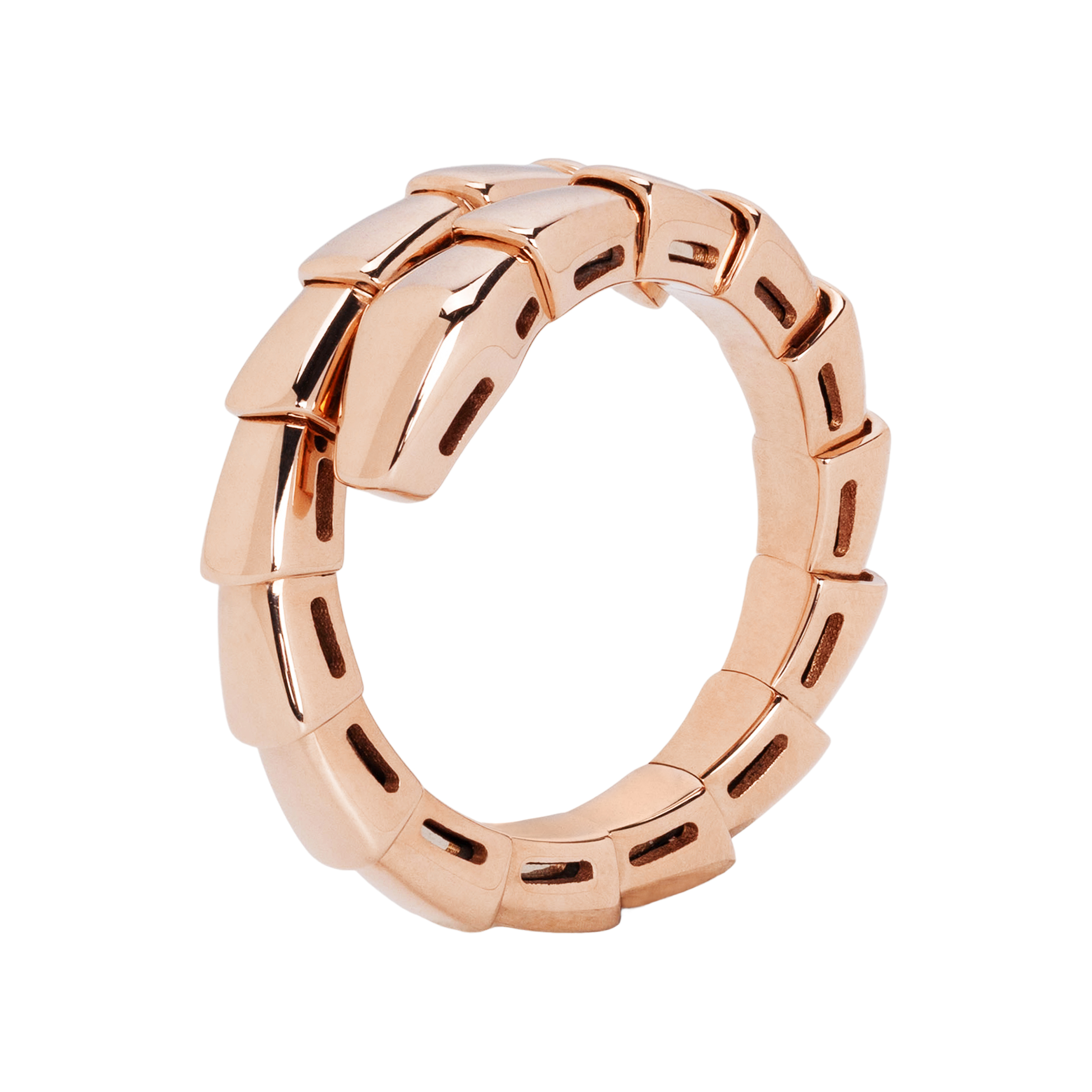 BVLGARI Serpenti Viper Rose Gold Ring 18K Elegant Unisex Snake Design. AN859178