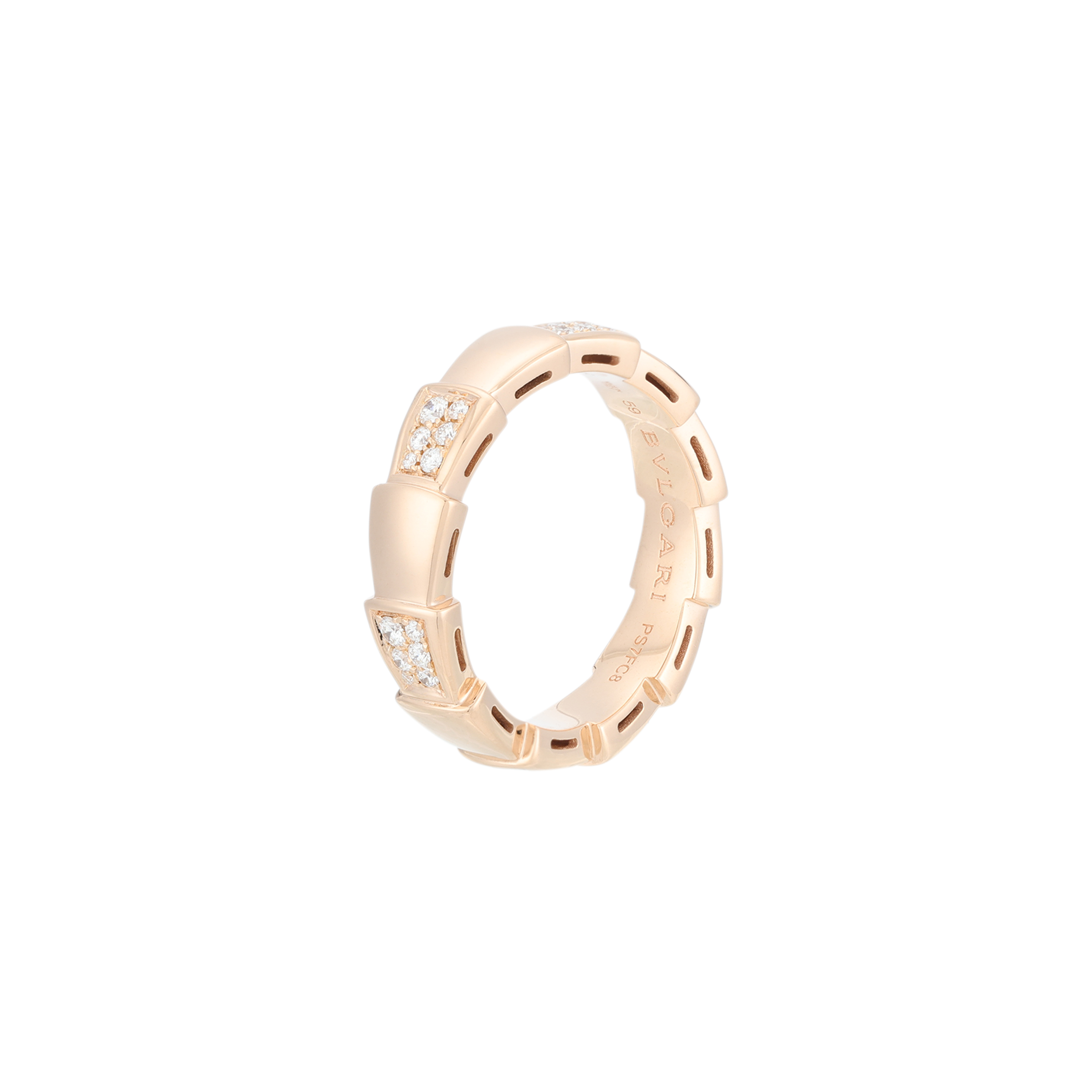 BVLGARI Serpenti Viper Rose Gold Ring Luxury Unisex Couple Jewelry. 353302