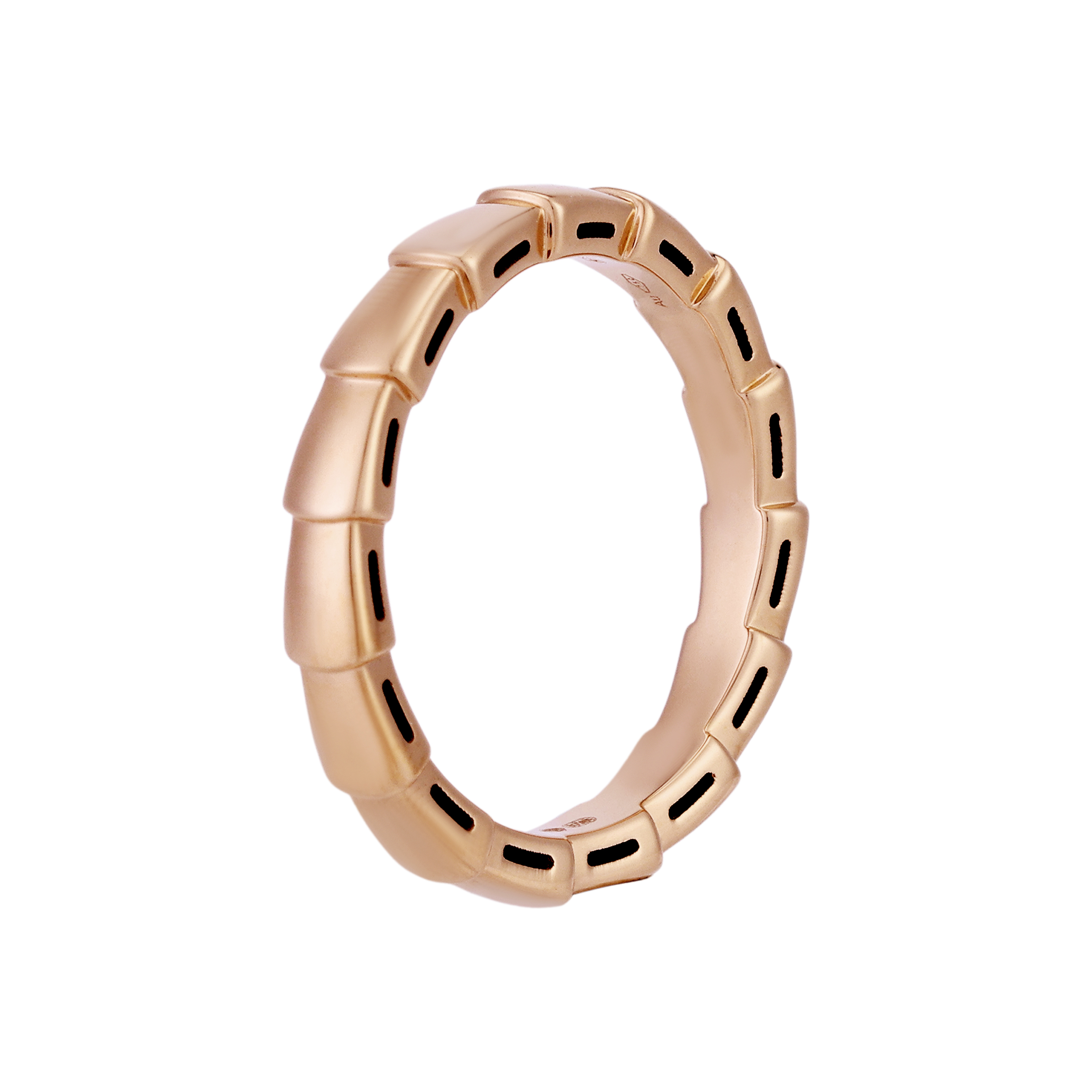BVLGARI Serpenti Viper Slim 18K Rose Gold Ring Unisex Couple Design. AN856868