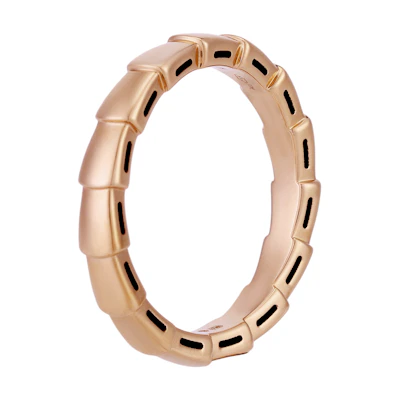 BVLGARI Serpenti Viper Slim 18K Rose Gold Ring Unisex Couple Design. AN856868