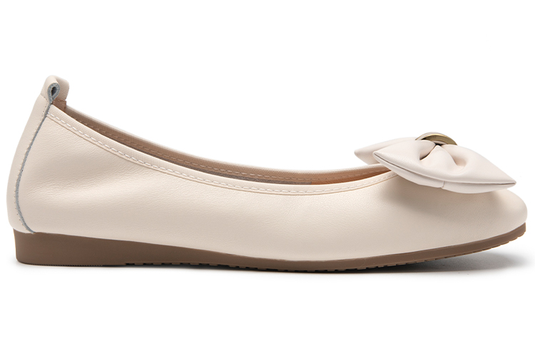 Order C°BANNER 千百度 Zapatos Planos Mujer Cuero Punta Redonda Ligeros con Lazo A23125815