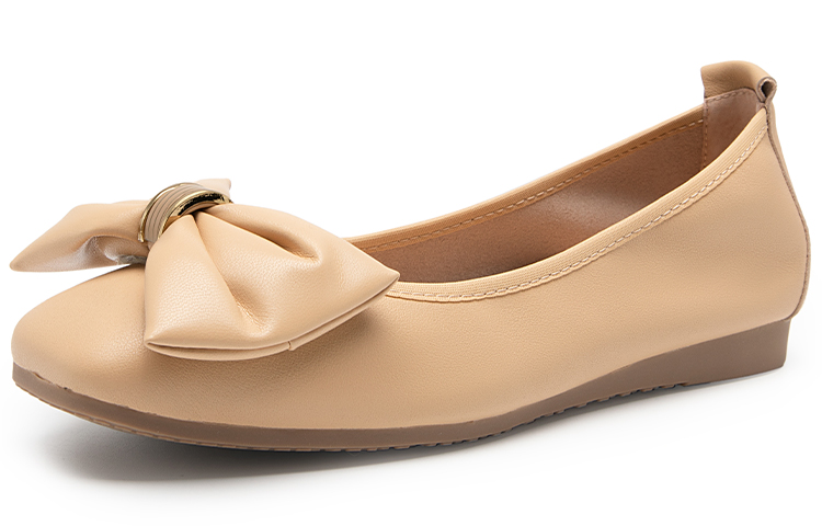 Cheap C°BANNER 千百度 Zapatos Planos Mujer Cuero Punta Redonda Ligeros con Lazo A23125815