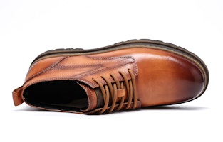 千百度C°BANNER 頭層牛皮 時尚簡約系帶 及踝 馬丁靴 男款 黃棕 Shop 千百度C°BANNER 頭層牛皮 時尚簡約系帶 及踝 馬丁靴 男款 黃棕