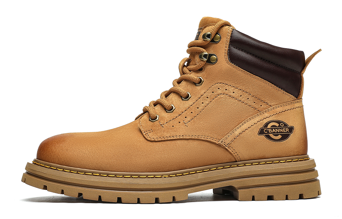 C°BANNER Belle Leather Martin Boots 'Yellow Brown'