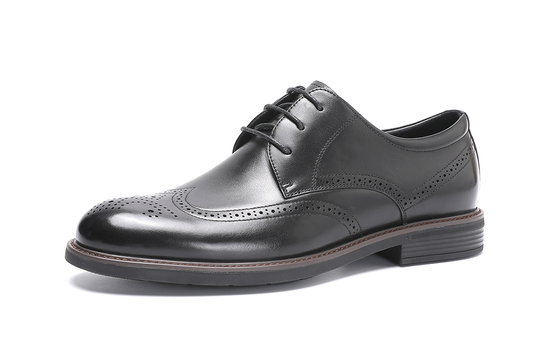 C°BANNER Block Heel Business Dress Shoes 'Black' 圖 3