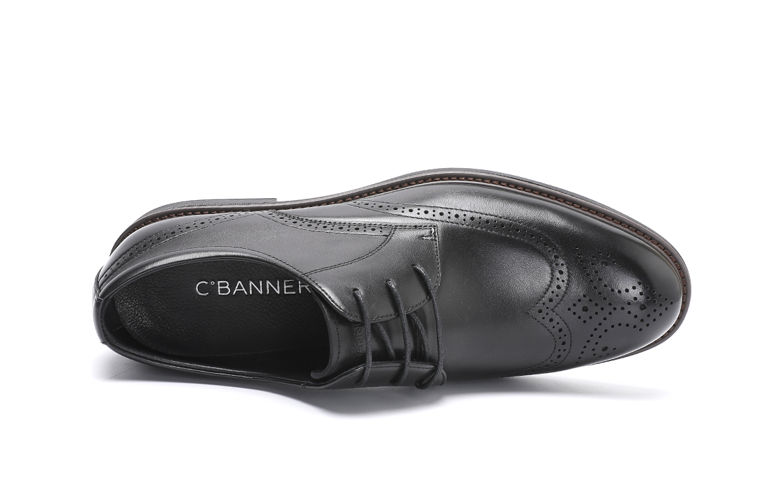 C°BANNER Block Heel Business Dress Shoes 'Black' 圖 4