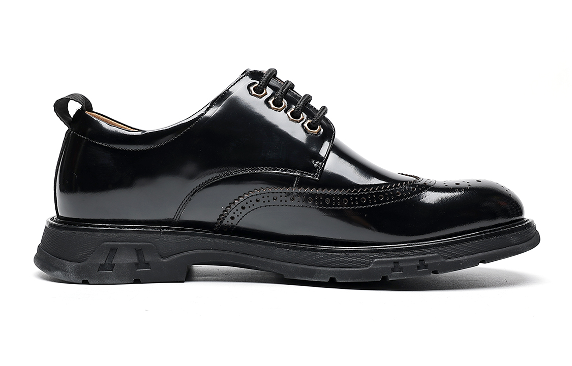 Order Zapatos de Vestir C°BANNER Brogue de Cuero para Hombre 'Negros' C7713878DU01