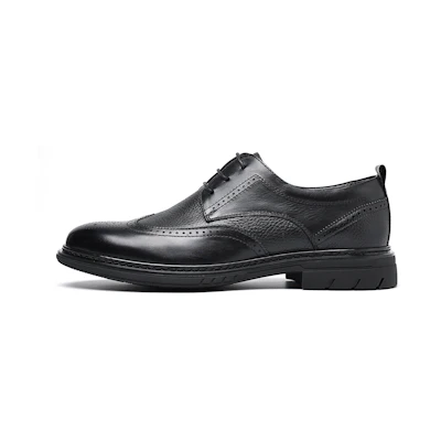 C°BANNER Brogue Formal Leather Shoes 'Black Calfskin and Suede'