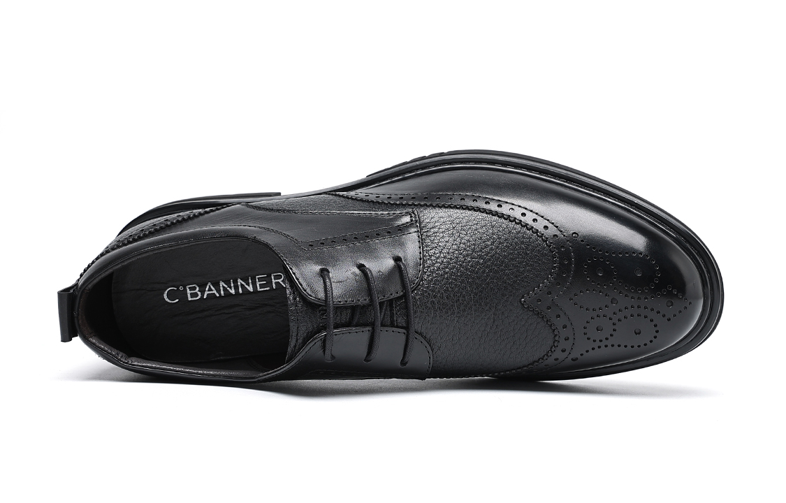 Shop C°BANNER Sepatu Formal Brogue Kulit Hitam 'Calfskin dan Suede' C1513077DD01