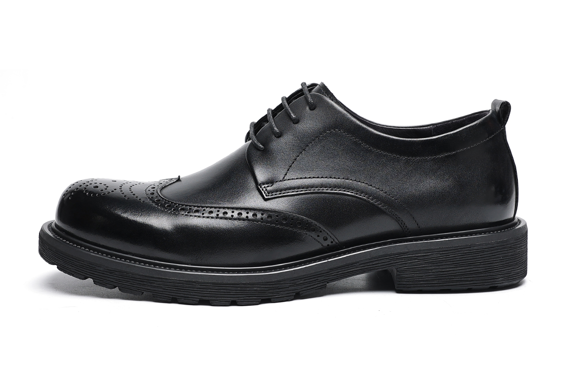 C°BANNER Business Brogue 'Black Carving Men's Leather Shoes'