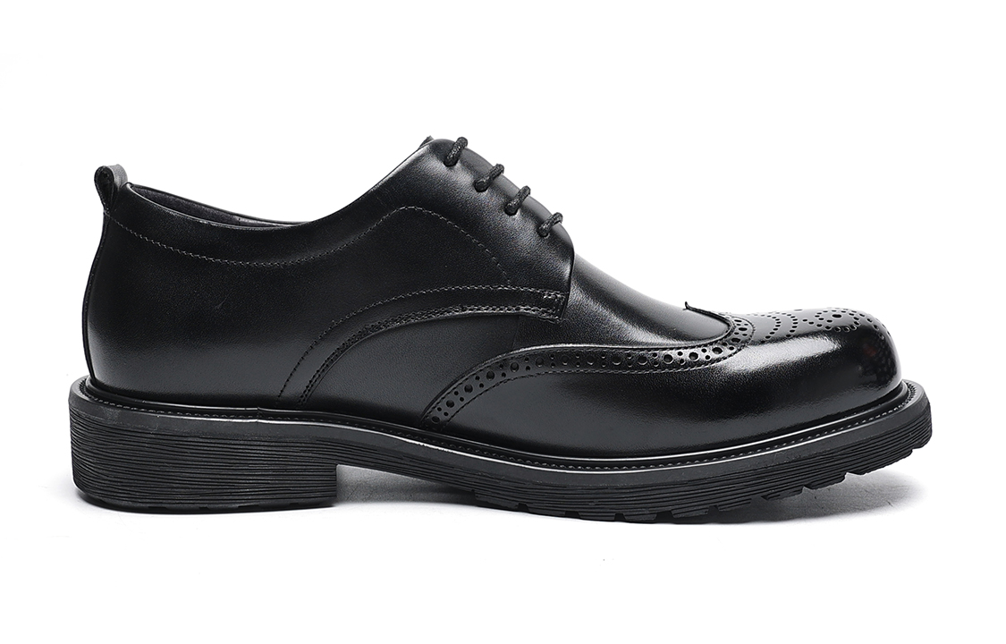 C°BANNER Business Brogue 'Black Carving Men's Leather Shoes' 圖 2