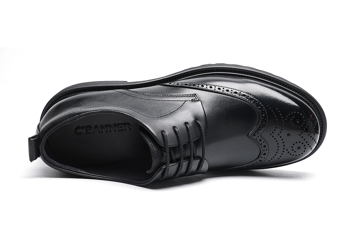 C°BANNER Business Brogue 'Black Carving Men's Leather Shoes' 圖 4