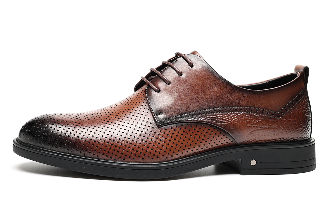 C°BANNER Business Casual Perforated Dress Shoe 'Brown Leather' 圖 2