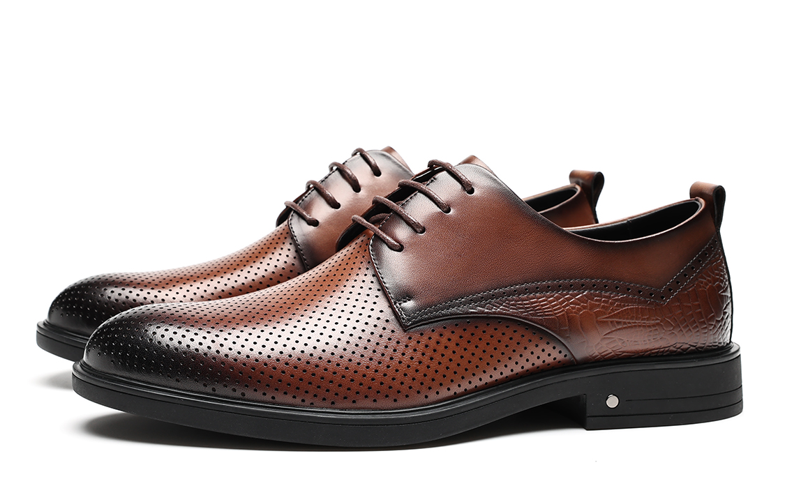 C°BANNER Business Casual Perforated Dress Shoe 'Brown Leather' 圖 3