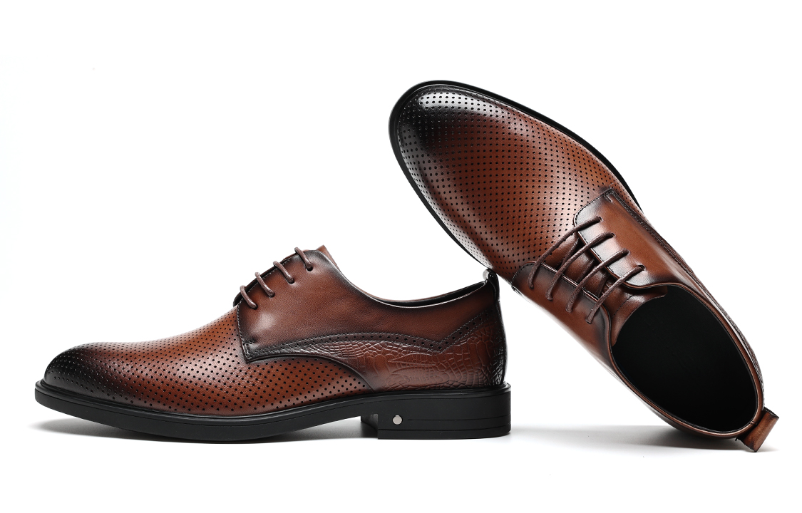 C°BANNER Business Casual Perforated Dress Shoe 'Brown Leather' 圖 4