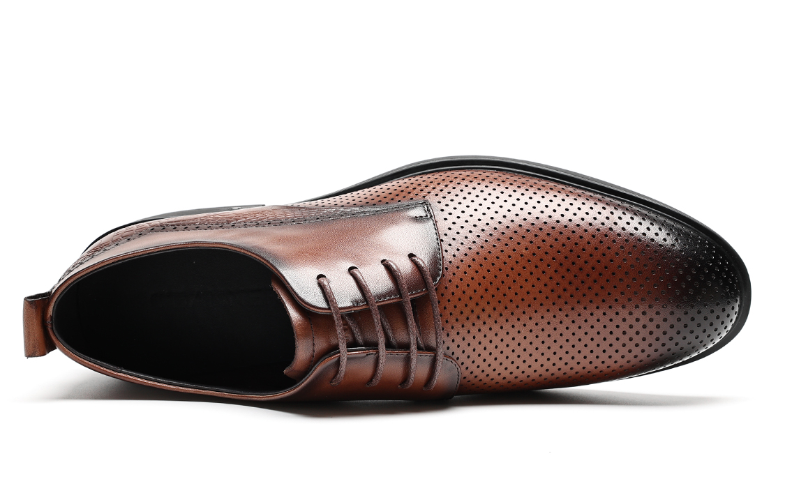 C°BANNER Business Casual Perforated Dress Shoe 'Brown Leather' 圖 5