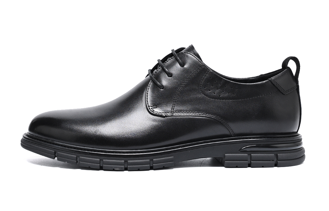 C°BANNER Business Dress Leather Shoes 'Black Round Toe Soft Sole'