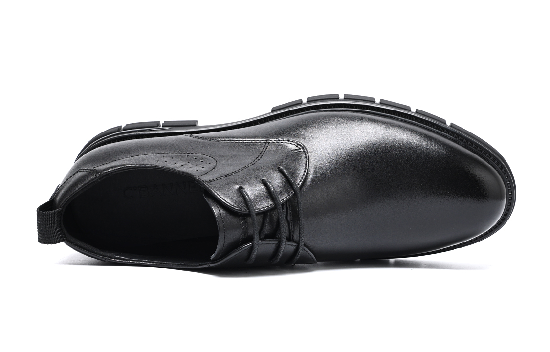 C°BANNER Business Dress Leather Shoes 'Black Round Toe Soft Sole' 圖 4
