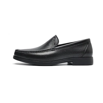 C°BANNER Business Dress Shoe 'Black Perforated Leather'