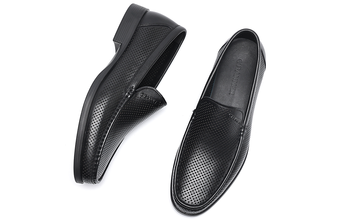 C°BANNER Business Dress Shoe 'Black Perforated Leather' 圖 3