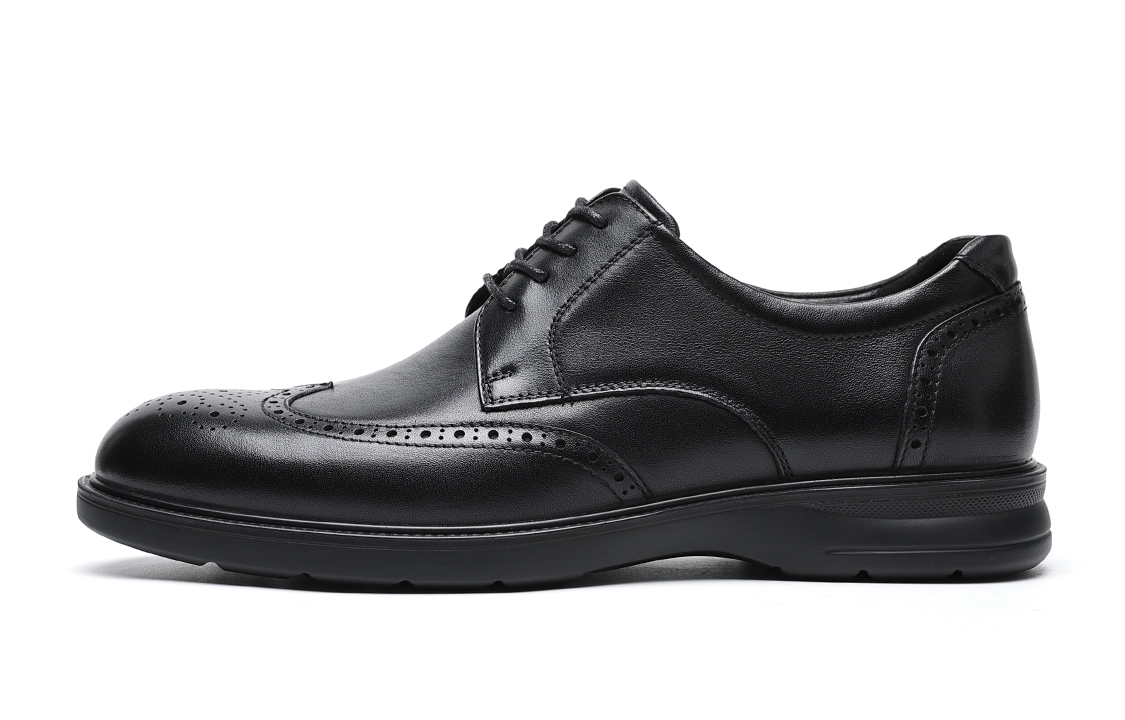 C°BANNER C Banner C° Brogue Carving Casual Shoes 'Black' C0413036D01