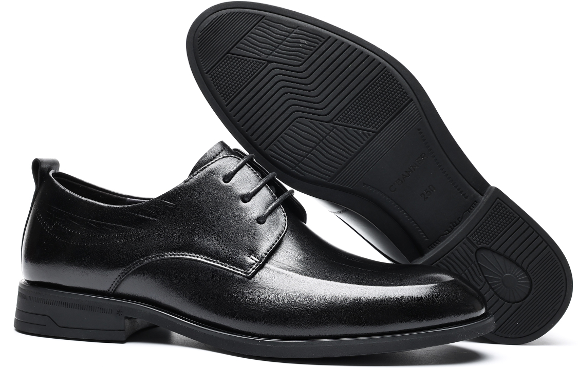 C°BANNER Casual CMFT All-Match Formal Leather Shoes 'Black' 圖 3