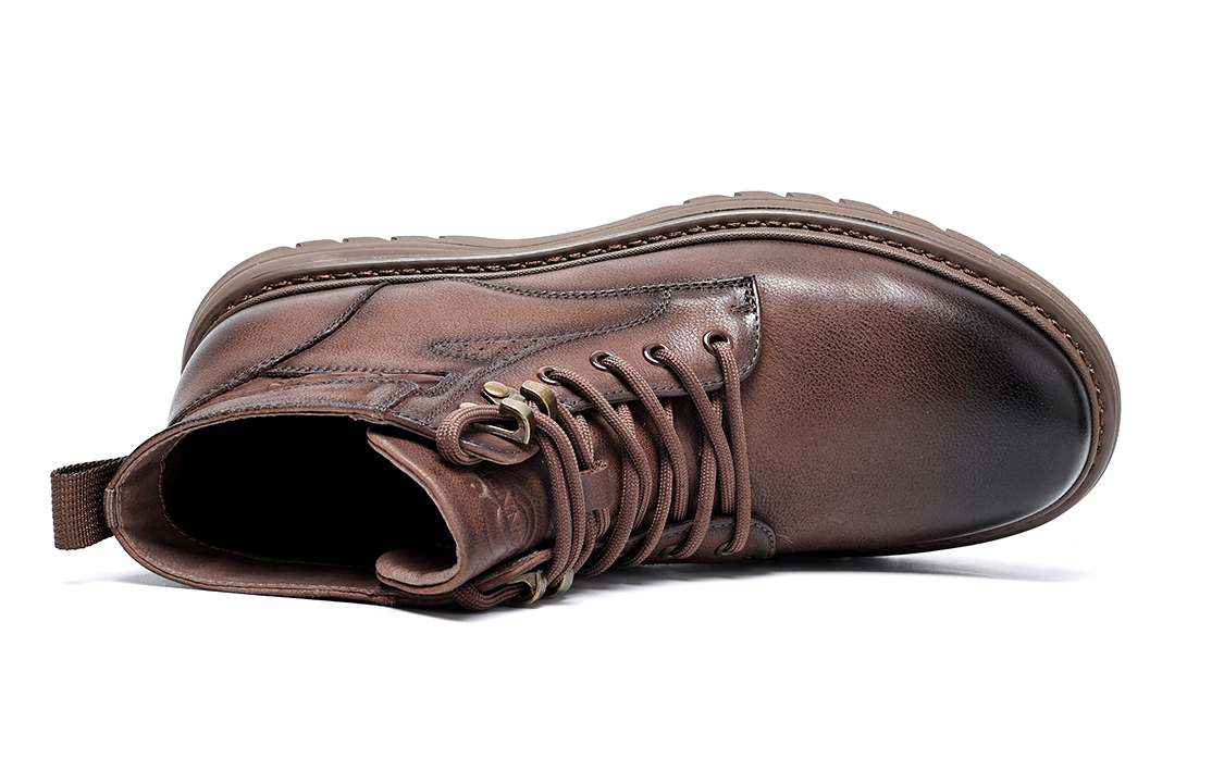 C°BANNER Casual High-Top Work Martin Boots 'Brown' 圖 4