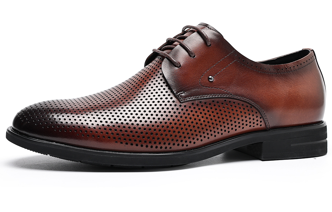 Order 千百度C°BANNER 頂級頭層牛皮 時尚舒適透氣打孔 正裝皮鞋 男款 棕色