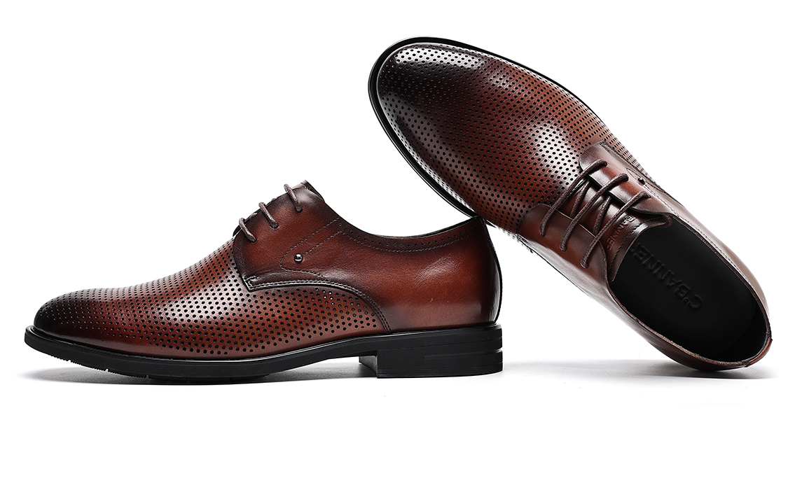 Lookbook 千百度C°BANNER 頂級頭層牛皮 時尚舒適透氣打孔 正裝皮鞋 男款 棕色