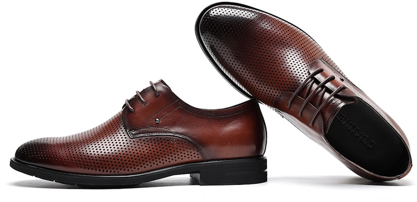千百度C°BANNER 頂級頭層牛皮 時尚舒適透氣打孔 正裝皮鞋 男款 棕色 Lookbook 千百度C°BANNER 頂級頭層牛皮 時尚舒適透氣打孔 正裝皮鞋 男款 棕色