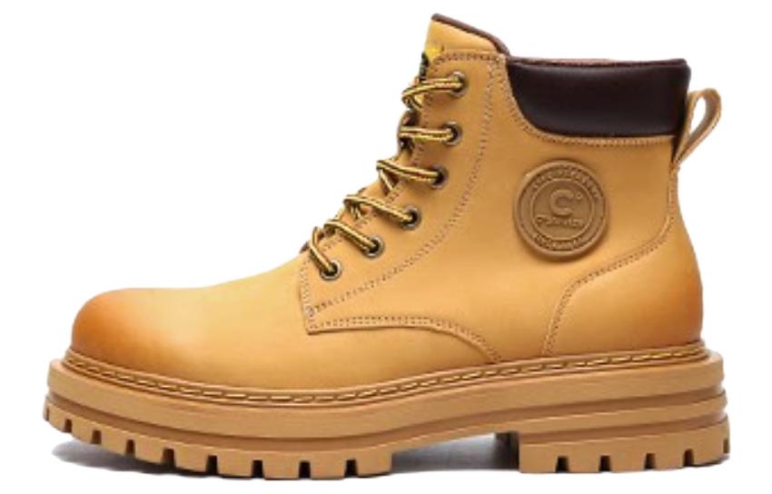 C°BANNER Double-Layer Leather Retro Fashion Ankle Martin Boots 'Yellow' C0623813M18