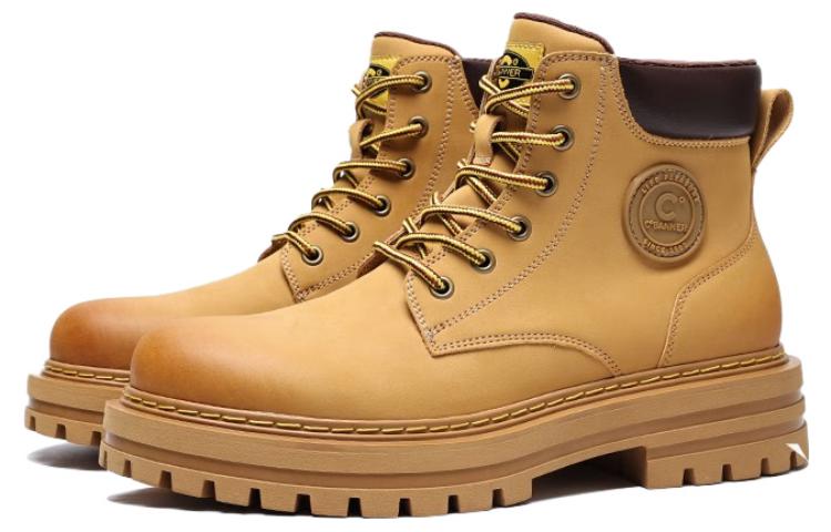 Order C°BANNER Double-Layer Leather Retro Fashion Ankle Martin Boots 'Yellow' C0623813M18