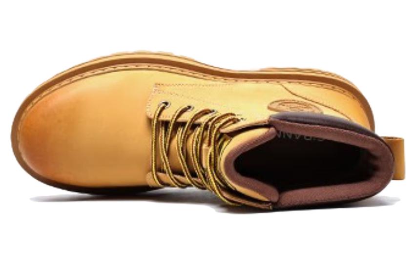 Lookbook C°BANNER Double-Layer Leather Retro Fashion Ankle Martin Boots 'Yellow' C0623813M18