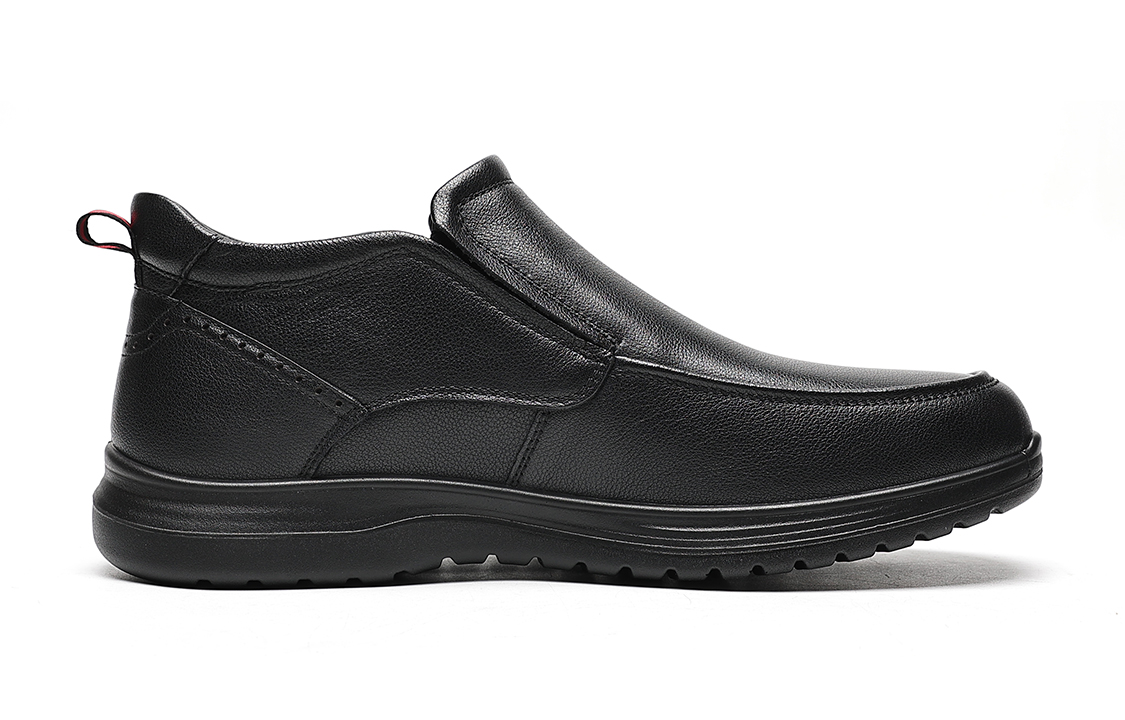 C°BANNER Dress Leather Shoes 'Black Fleece-Lined Warmth' 圖 7