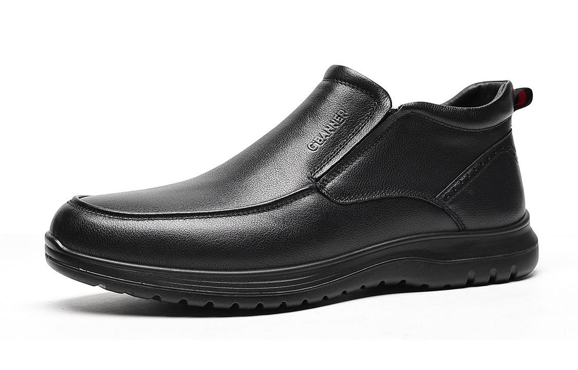 C°BANNER Dress Leather Shoes 'Black Fleece-Lined Warmth' 圖 8