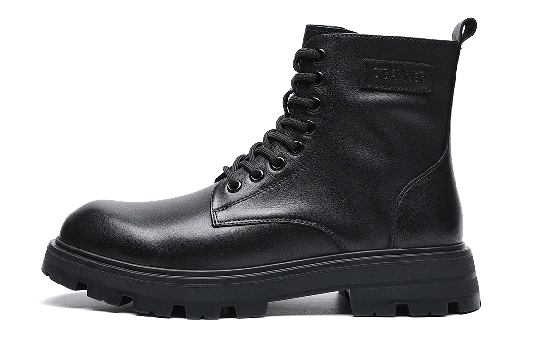 C°BANNER Fashion Casual Lace-Up Motorcycle Martin Boots 'Black' C2613181X01