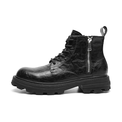C°BANNER Fashion Casual Trendy Zip Martin Boots 'Black'