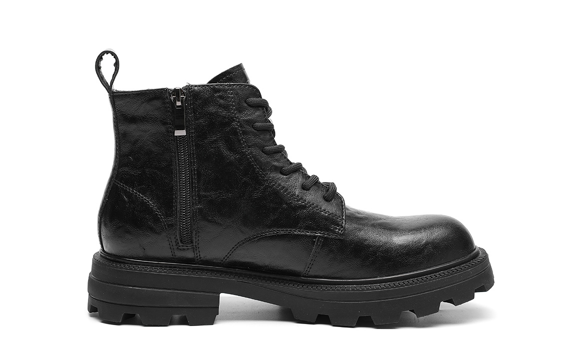 C°BANNER Fashion Casual Trendy Zip Martin Boots 'Black' 圖 2