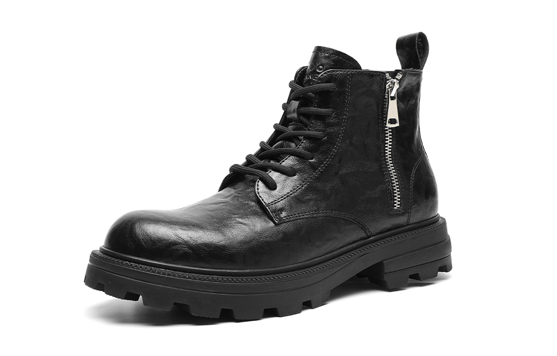 C°BANNER Fashion Casual Trendy Zip Martin Boots 'Black' 圖 3
