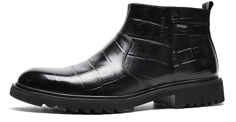 C°BANNER First Layer Cowhide Side Zipper Plus Velvet Warm Short Boots 'Black' C7714884MF01 Cheap C°BANNER First Layer Cowhide Side Zipper Plus Velvet Warm Short Boots 'Black' C7714884MF01