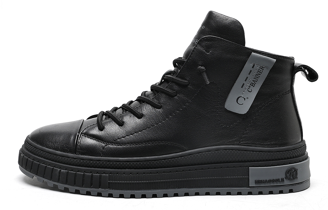 C°BANNER High-Top Sneaker 'Black Leather' C0914667MD01