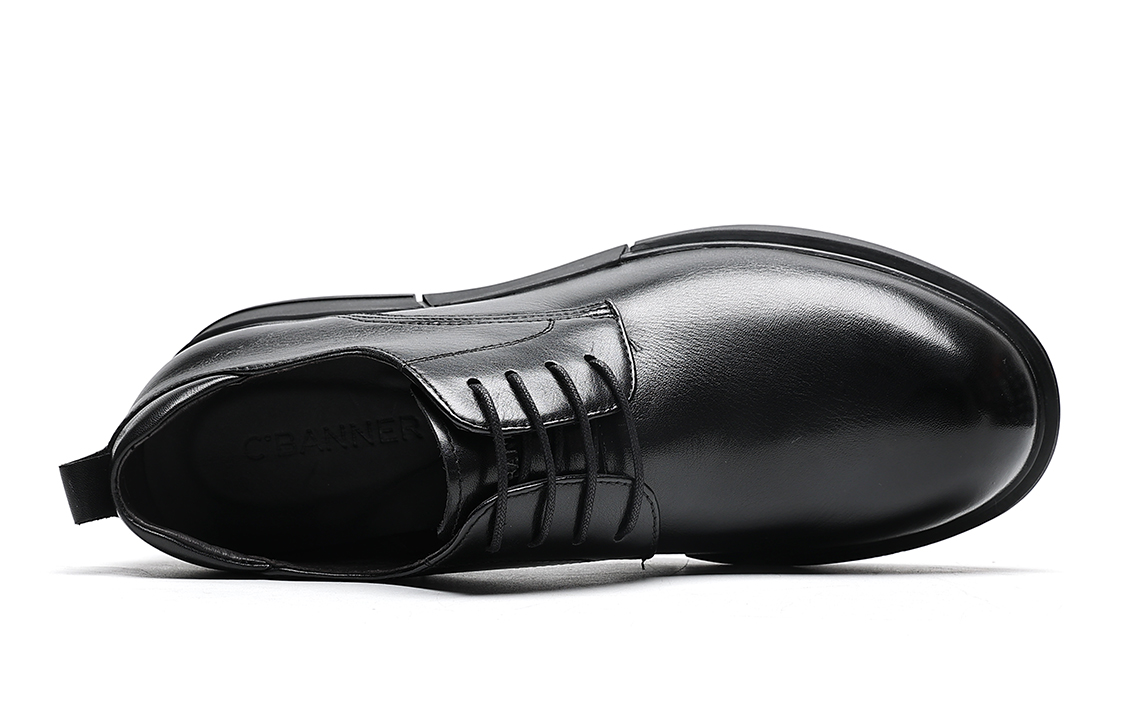 Shop 千百度C°BANNER 大頭繫帶休閒商務正裝皮鞋 男款 黑色