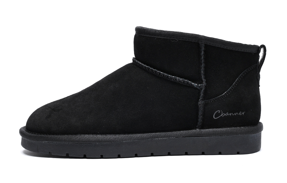 C°BANNER Leather 'Black Fleece-Lined CMFT Casual Snow Boot'