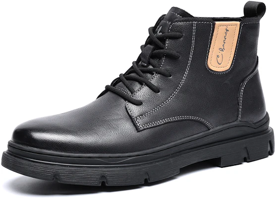 C°BANNER Leather Ankle Martin Boots 'Black Fleece-Lined' C7724766M01 Order C°BANNER Leather Ankle Martin Boots 'Black Fleece-Lined' C7724766M01