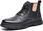 Order C°BANNER Leather Ankle Martin Boots 'Black Fleece-Lined' C7724766M01