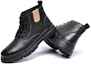 Lookbook C°BANNER Leather Ankle Martin Boots 'Black Fleece-Lined' C7724766M01