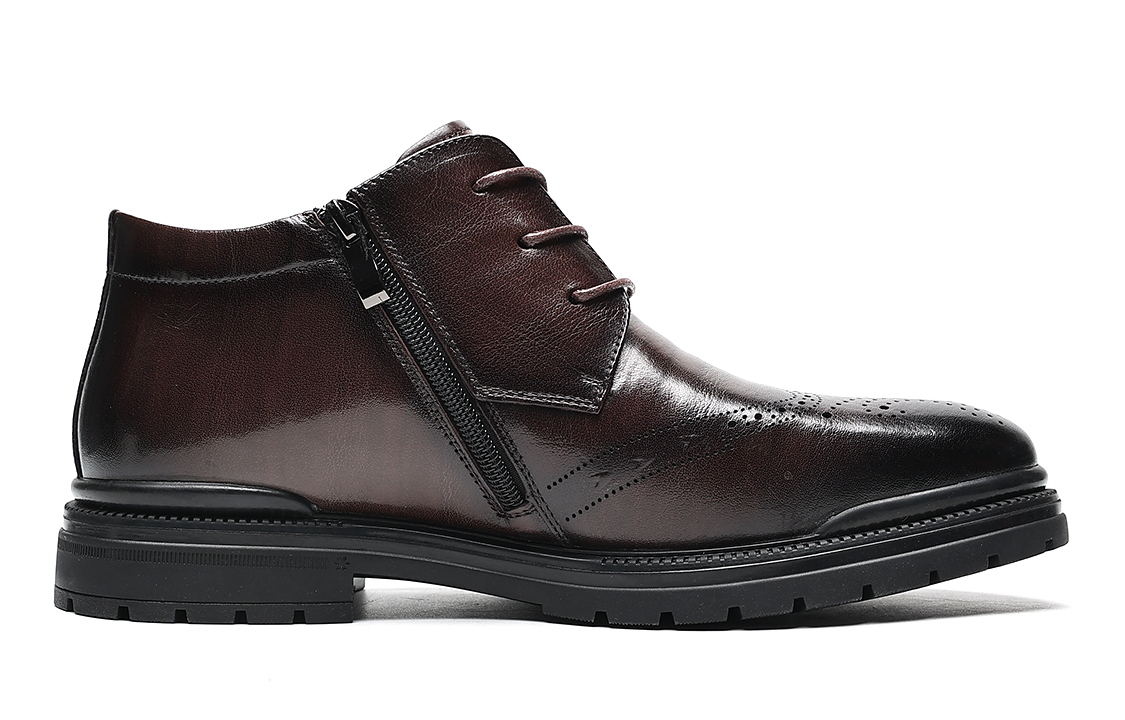 C°BANNER Leather Fleece-Lined Warm Casual Business Dress Shoes 'Brown' 圖 2