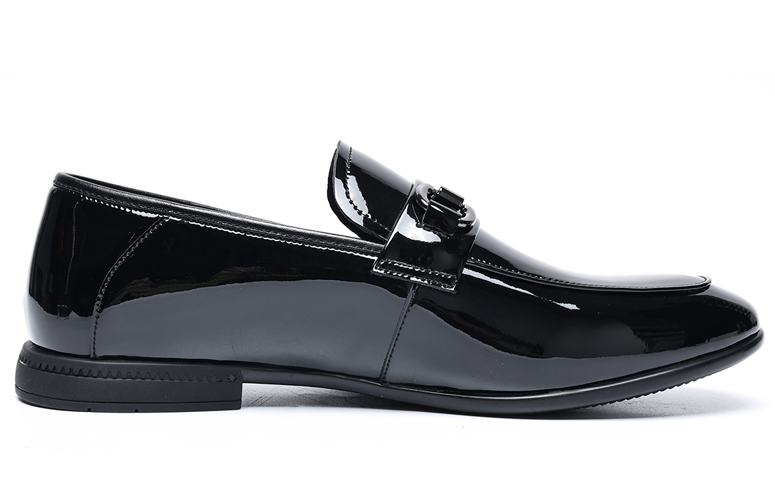 C°BANNER Leather Glossy Slip-On Dress Shoe 'Black' 圖 2