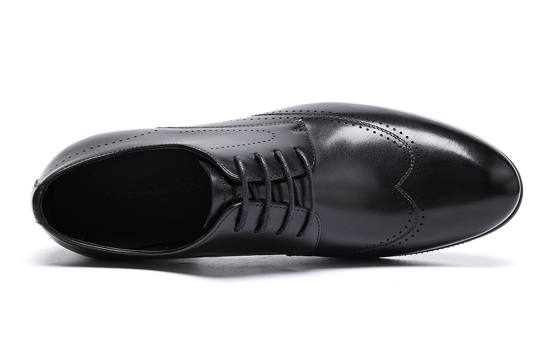 Shop C°BANNER 黑色皮革系带商务正装鞋 CC7723201D01